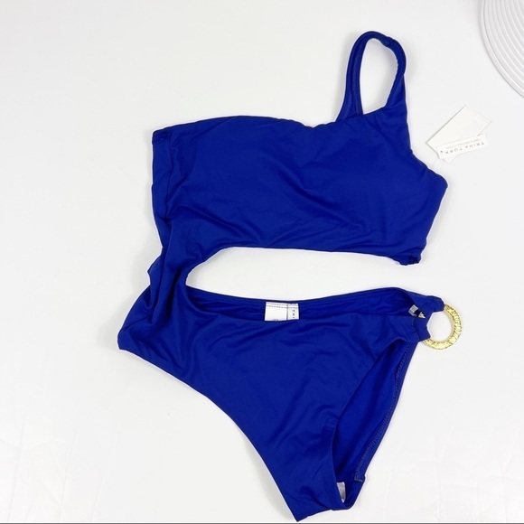 Trina Turk Blue Cut Out One Piece Swimsuit Size US 10 NWT - Picture 2 of 11
